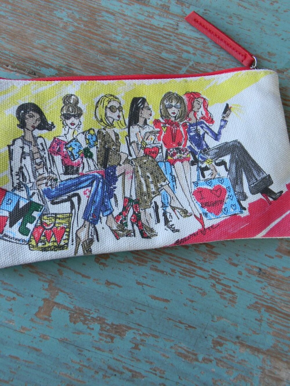 Brighton Tom Clancy Fashionista Canvas Cosmetic Pouch Makeup Bag Love 2018 EUC